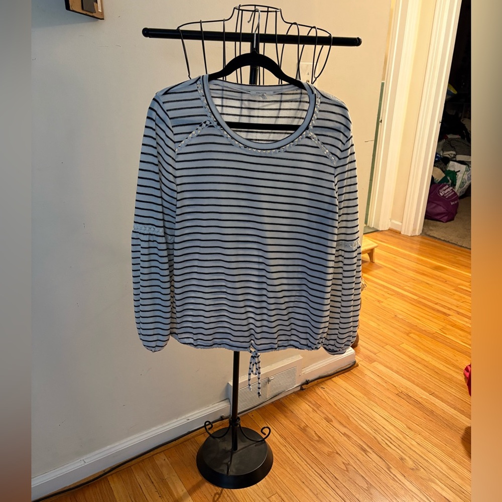 Maurices Blue and White Striped Sweatshirt
